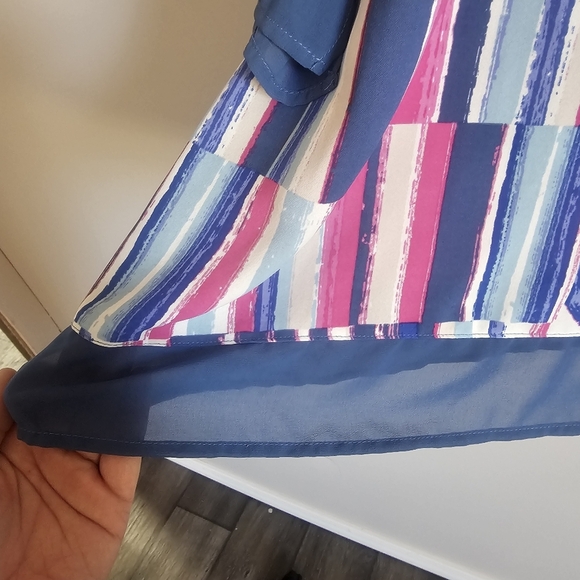 Bob Mackie Wearable Art Pink Geometric Pullover Blouse Abstract Retro Easter - Picture 4 of 7